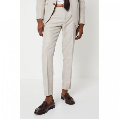 Front - Burton Mens Semi Plain Slim Tailored Suit Trousers