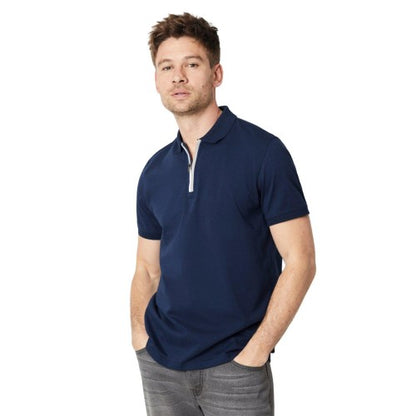 Front - Burton Mens Zip Split Placket Polo Shirt