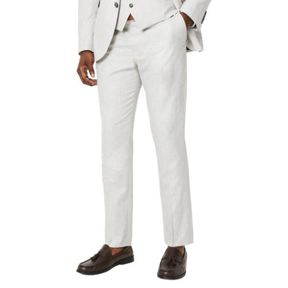 Front - Burton Mens Linen Blend Slim Suit Trousers
