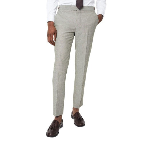 Front - Burton Mens Monaco Linen Slim Suit Trousers