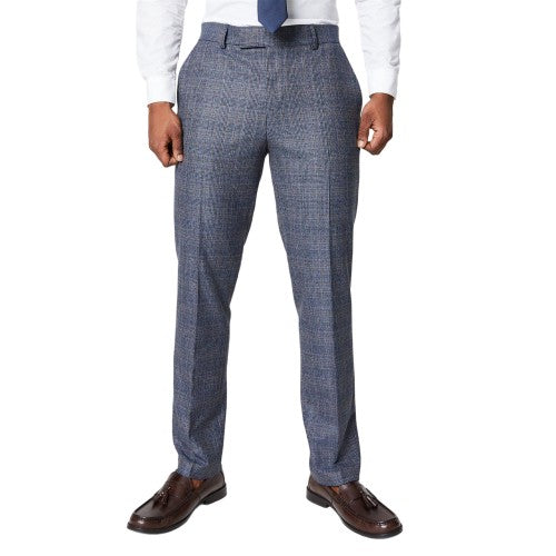 Front - Burton Mens Highlight Checked Suit Trousers