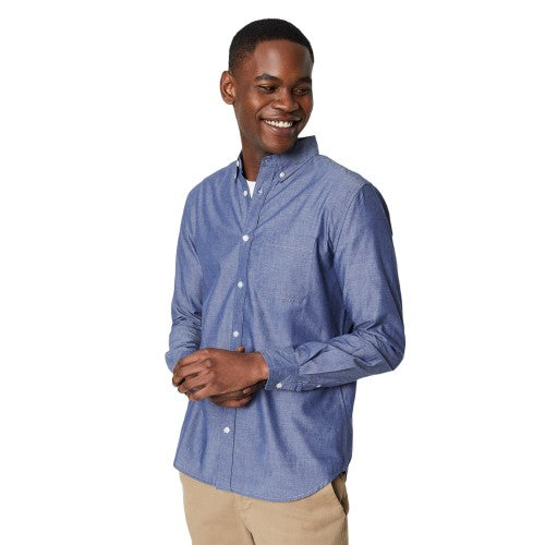 Front - Burton Mens Chambray Long-Sleeved Shirt