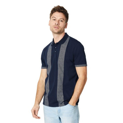 Front - Burton Mens Dash Panelled Jacquard Polo Shirt