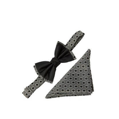 Front - Burton Mens Geometric Double Layered Bow Tie Set