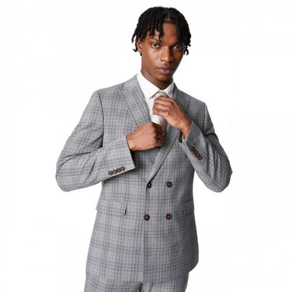Front - Burton Mens Highlight Checked Suit Jacket