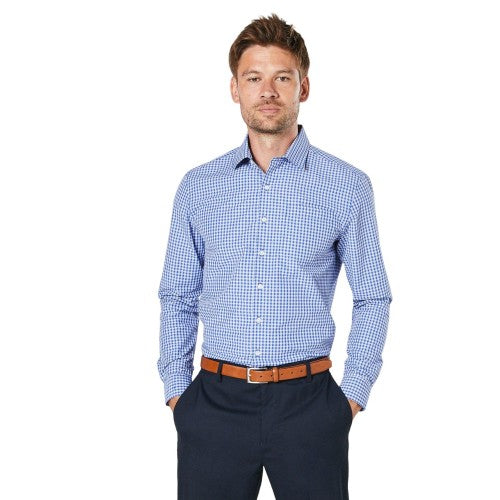 Front - Burton Mens Small Scale Check Long-Sleeved Casual Shirt