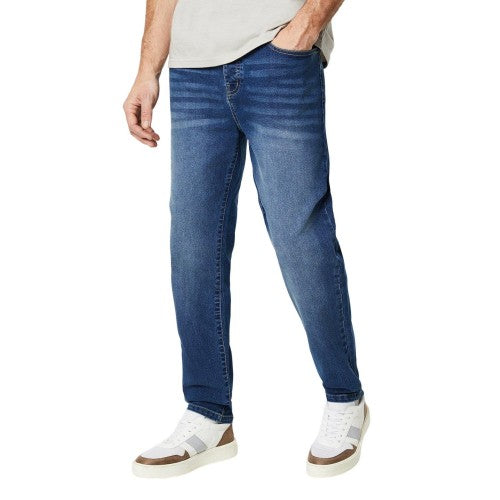 Front - Burton Mens Mid Wash Tapered Jeans