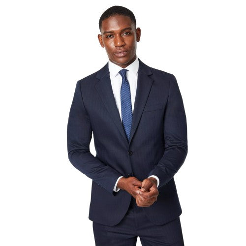 Front - Burton Mens Herringbone Single-Breasted Suit Jacket