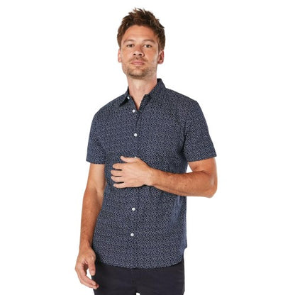 Front - Burton Mens Geo Abstract Short-Sleeved Shirt
