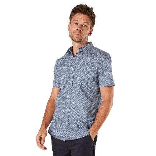 Front - Burton Mens Peel Geometric Short-Sleeved Shirt