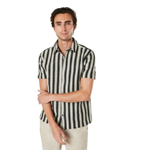 Front - Burton Mens Stripe Knitted Short-Sleeved Shirt