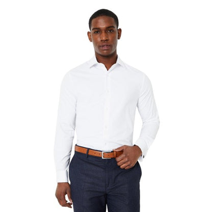 Front - Burton Mens Double Cuff Tailored Formal Shirt