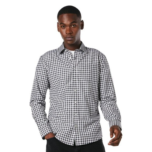 Front - Burton Mens Classic Gingham Check Long-Sleeved Shirt