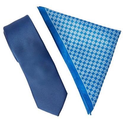Front - Burton Mens Geometric Tie & Pocket Square Set
