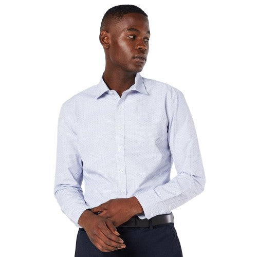 Front - Burton Mens Micro Grid Slim Formal Shirt