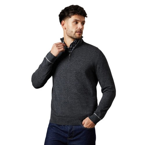 Front - Burton Mens Cotton Quarter Zip Jumper