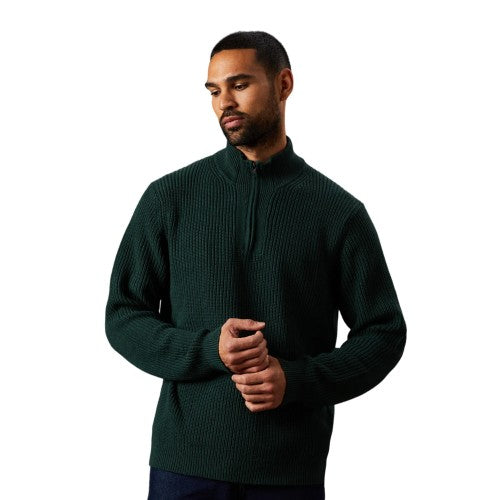 Front - Burton Mens Ribbed Quarter Zip Jumper