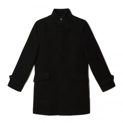 Front - Burton Mens Faux Wool Funnel Neck Coat