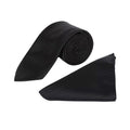 Front - Burton Mens Slim Tie & Pocket Square Set