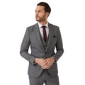 Front - Burton Mens Grid Checked Skinny Suit Jacket