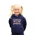 Front - British Country Collection Childrens/Kids Distracted by Ponies Glitter Hoodie