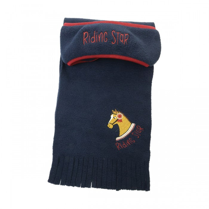 Front - Little Rider Girls Riding Star Headband & Scarf Set