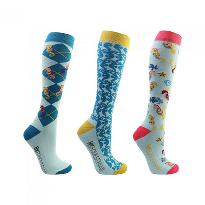 Front - HyFASHION Unisex Adult Shanti Seahorse Socks (Pack of 3)
