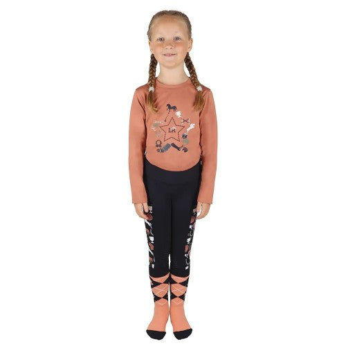 Front - Little Rider Childrens/Kids Pony Passion Horse Riding Tights