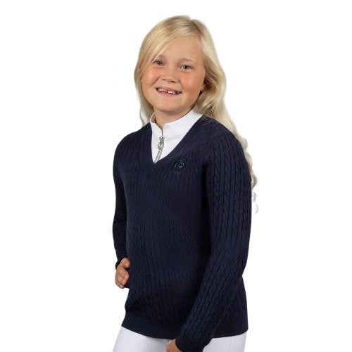 Front - Coldstream Girls Next Generation Clarkston Knitted V Neck Jumper
