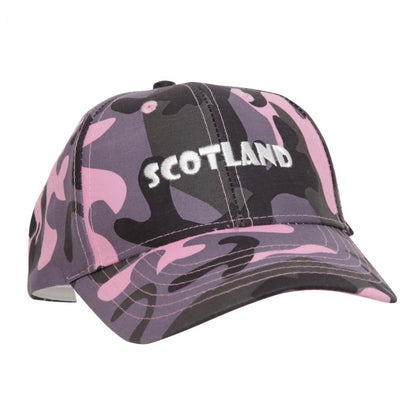 Front - Ladies/Womens Scotland Embroidered Camouflage Baseball Cap