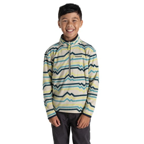Front - Craghoppers Childrens/Kids Bachas Abstract Lines Half Zip Fleece Top