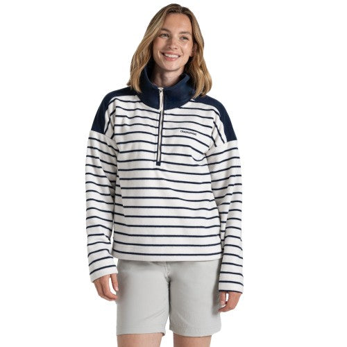 Front - Craghoppers Womens/Ladies Lily Stripe Half Zip Fleece Top