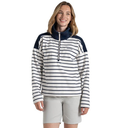 Front - Craghoppers Womens/Ladies Lily Stripe Half Zip Fleece Top