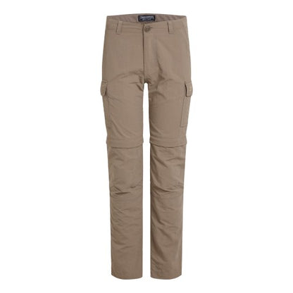 Front - Craghoppers Childrens/Kids Nosilife Convertible Hiking Trousers