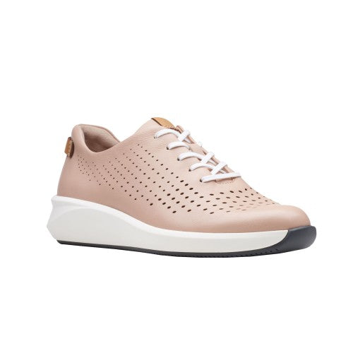 Front - Clarks Womens/Ladies Un Rio Tie Leather Trainers