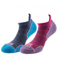 Front - 1000 Mile Womens/Ladies Run Ankle Socks (Pack of 2)