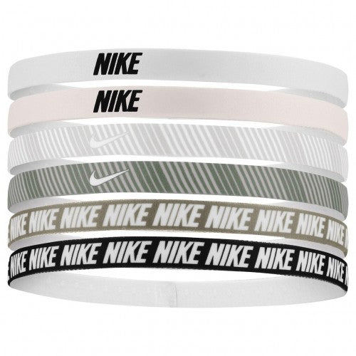 Front - Nike Classic Printed Flexible Hairband (Pack of 6)