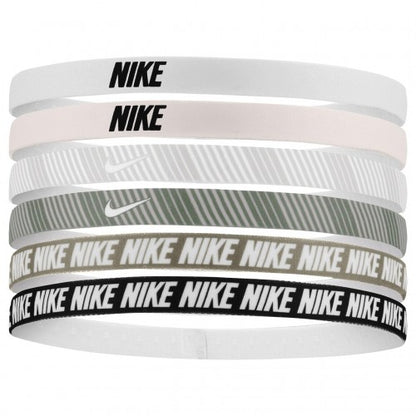 Front - Nike Classic Printed Flexible Hairband (Pack of 6)
