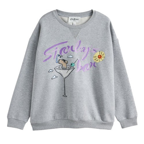 Front - Cath Kidston Womens/Ladies Stanley Martini Glass Sweatshirt