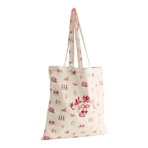 Front - Cath Kidston London Pattern Cotton Canvas Tote Bag