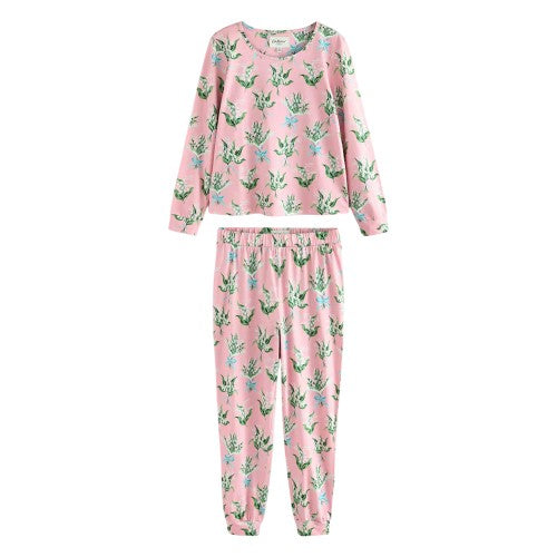 Front - Cath Kidston Womens/Ladies Lily-of-the-Valley Cotton Long Pyjama Set