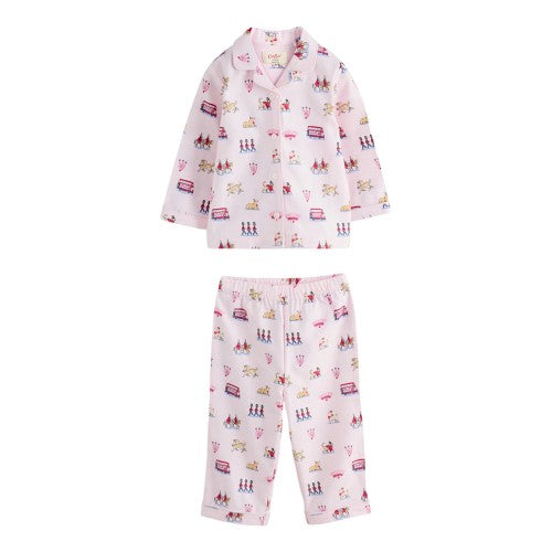 Front - Cath Kidston Girls Button-Down Pyjama Set