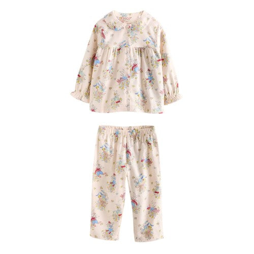 Front - Cath Kidston Baby Girls Woven Button Through Pyjama Set