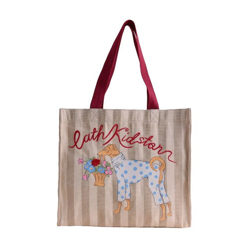 Front - Cath Kidston Dog Stripes Tote