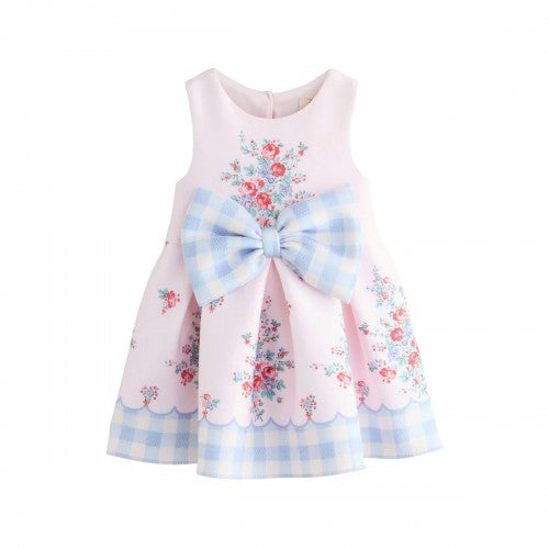 Front - Cath Kidston Girls Bow Scuba Dress