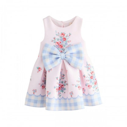 Front - Cath Kidston Girls Bow Scuba Dress