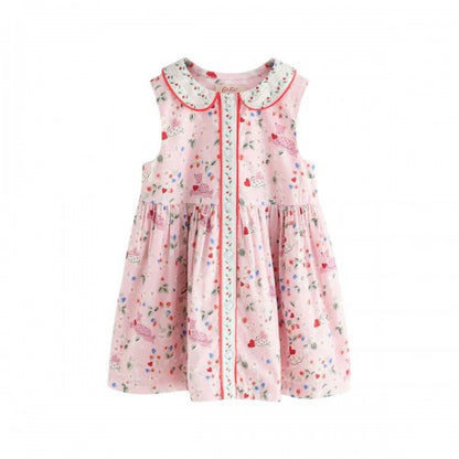 Front - Cath Kidston Girls Hearts & Flowers Collared Dress