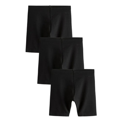 Front - Clarks Girls Jersey Cycling Shorts (Pack of 3)