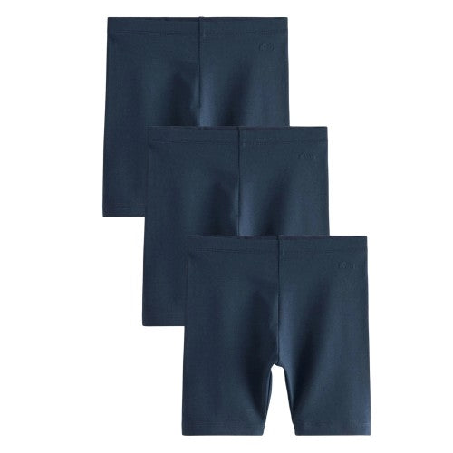 Front - Clarks Girls Jersey Embroidered Logo Cycling Shorts (Pack of 3)