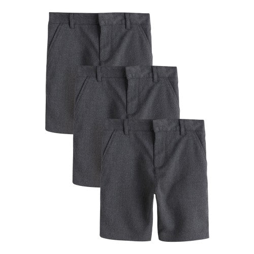 Front - Clarks Boys Plain Regular School Shorts (Pack of 3)